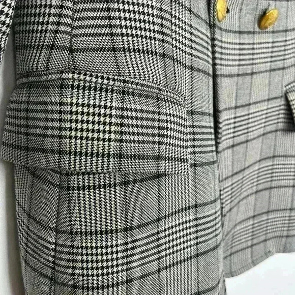 A.L.C Sedgwick II Glen Check Plaid & Houndstooth Double-Breasted Blazer Size XS - Picture 7 of 16